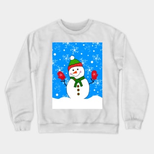 Red Mitted Snowman Crewneck Sweatshirt